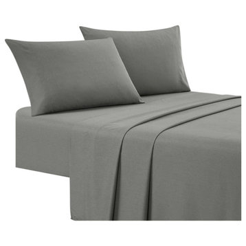 Illada 4 Piece Bamboo Cooling Sheet Set, Dark Grey, Full