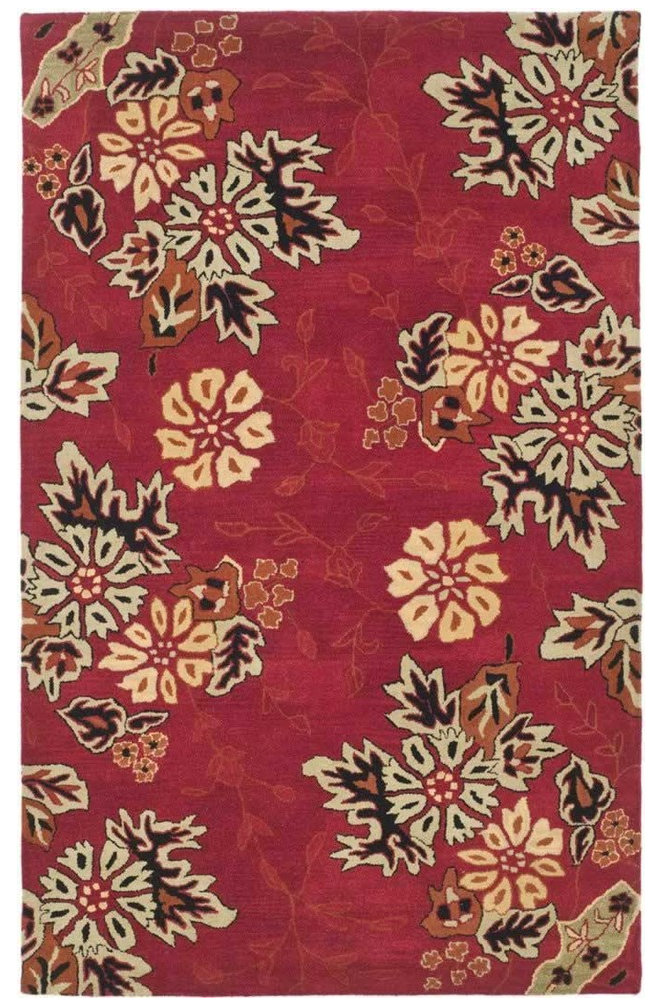 Safavieh Jardin JAR652A Red/Multi Rug, 6' Round - Contemporary - Area ...