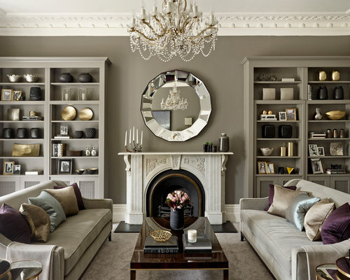 Living Room Design Ideas, Renovations & Photos with Grey Walls