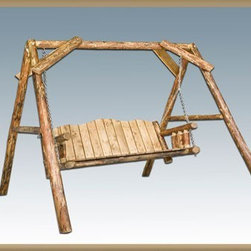 Glacier Country Log Lawn Swing - Patio Furniture And Outdoor Furniture