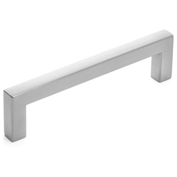 Diversa Solid Square Edge Cabinet and Drawer Bar Pulls, Brushed Satin Nickel, 3