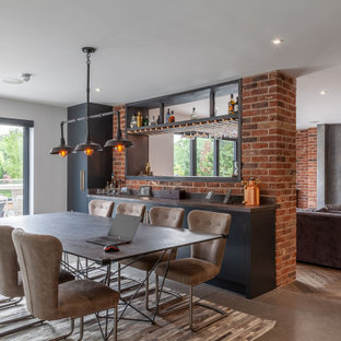 Design ideas for an industrial dining room in Cheshire.