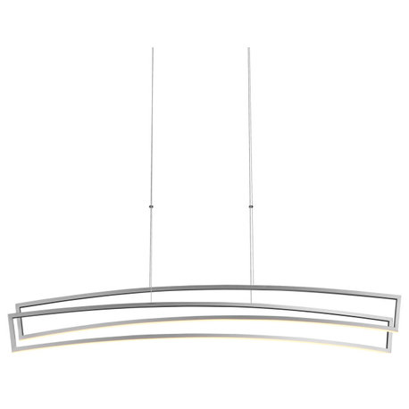 Sirius 46" Integrated LED Linear Chandelier, Silver