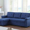 Lucca Linen Reversible Sleeper Sectional Sofa, Blue