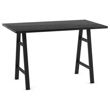 Amisco Bristle 48" Office Desk, Basalt Tfl / Black Metal