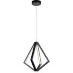 Elan A Kichler Company - Everest 4 Light Chandelier, Matte Black - Everest defies the eye: how can something so sleek deliver light so fully? LEDs are nestled within the perfectly angled rails. When illuminated, the light fills the diamond-shape void for maximum impact.