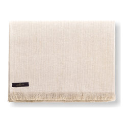Herringbone Ivory Linen Plaid - Throws