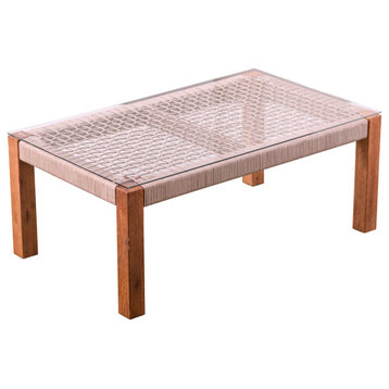 Hestre Outdoor Glass-Top Cocktail Table