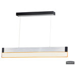 ET2 Lighting - iBar Friends of Hue LED Pendant - The iBar Friends of Hue collection features aluminum channels anodized in your choice of Brushed Aluminum or Brushed Black. The pendants support a solid block of Clear acrylic which creates a dramatic lighting effect. Entertain with 96 million color combinations or enjoy the health benefits of a regularly changing color temperature to suit the mood of the day. With Philips Hue technology, you can program a variety of themes for the ultimate in convenience, health, security, and entertainment.