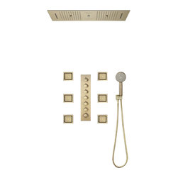 LED Mist Shower System With Hand Shower, Style C - Remote Control Light - Showerheads And Body Sprays