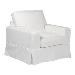 Sunset Trading Americana Chair - Slip Cover Set Only  - Performance White - Slipcovers And Chair Covers