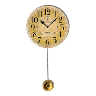 Savannah 24 in. Brown Farmhouse Wall Clock