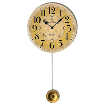 Flottant Yellow Pendulum Clock 6"