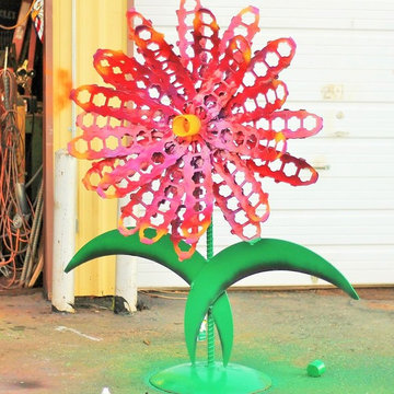 Whimsical garden art sculptures