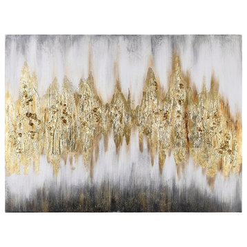 Gold Abstract Textured Metallic Hand Painted Wall Art by Martin Edwards
