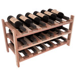Wine Racks America - 18-Bottle Stackable Wine Rack, Premium Redwood, Satin Finish - This all-new design features slanted bottle supports and an extended product depth. New depth protects bottle necks from damage. Stack these18 bottle kits as high as the ceiling or place a single one on a counter top. These DIY wine racks are perfect for young collections and expert connoisseurs.