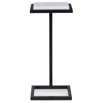Contemporary 10" x 23" Metal Black and White Martini Table