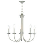 Livex Lighting - Livex Lighting 42685-35 Estate - Five Light Chandelier - This elegant classic chandelier is impeccably desiEstate Five Light Ch Polished Nickel *UL Approved: YES Energy Star Qualified: n/a ADA Certified: n/a  *Number of Lights: Lamp: 5-*Wattage:60w Candelabra Base bulb(s) *Bulb Included:No *Bulb Type:Candelabra Base *Finish Type:Polished Nickel