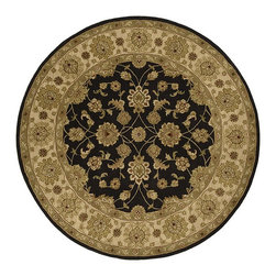 Crowne Brown Sugar and Jet Black Round Oriental Rug - Rugs