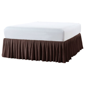 Diamond Square 18" Bed Skirt, Chestnut, King