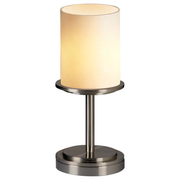 CandleAria Dakota Table Lamp, Short, Cylinder With Flat Rim With Cream Shade