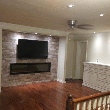 Cozy Modern Brick Fireplace