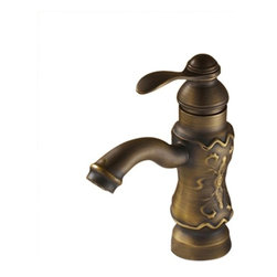 Sinistra Single Handle Antique Classic Brass Sink Faucet - Bathroom Sink Faucets