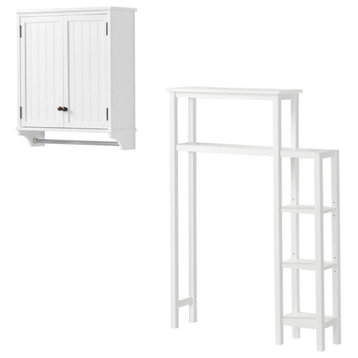 Dover Over Toilet Organizer, Side Shelving, Wall Mounted Storage Cabinet