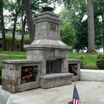 Local College Outdoor Ampitheater and Fireplace