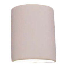 Everly Half Cylinder Indoor Wall Light, Paintable Bisque