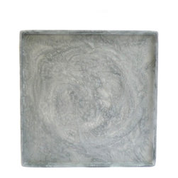 Martha Sturdy resin square tray in silver marble - Home Decor