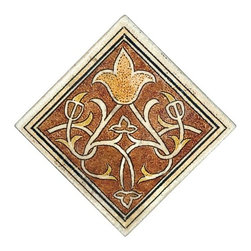 Marseille Collection - Diagonal Tulip Accent {color Red} - Tile