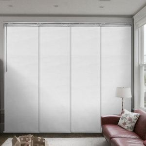 Chaulky White 4-Panel Track Extendable Vertical Blinds 94"Hx48-88"W