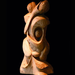 "Loving Couple" Carved Sculpture - Artwork