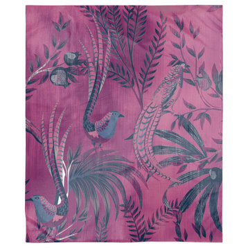 Peacock Pattern 50x60 Coral Fleece Blanket