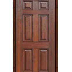 External Single Door 80 Fiberglass 6 Panel Solid - Front Doors
