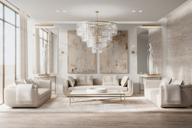 Example of a transitional living room design in Other