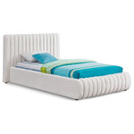 Meridian Furniture - Nash Boucle Fabric Upholstered Bed, Cream, Twin - Reimagine your bedroom space when you make this Nash boucle fabric bed your own. This lovely bed features a heavily tufted headboard and footboard for a dimensional look that's both modern and elegant at the same time. The bed is upholstered all over with soft rich cream boucle fabric that is welcoming to the touch and super soft against your back as you sit in bed to read or watch TV.