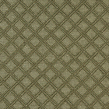 Green Stitched Diamond Woven Matelasse Upholstery Grade Fabric By The Yard