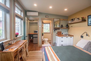 Example of an eclectic bedroom design in Portland