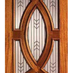 Solid Mahogany Single Door with Triple Glazed Glass, Circle Style - Front Doors