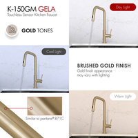Single Handle Pull Down Touchless Kitchen Faucet, Brushed Gold