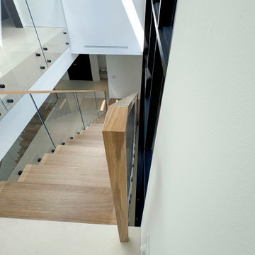 Project #126 | Contemporary Staircases with Integrated LEDs & Glass Railing