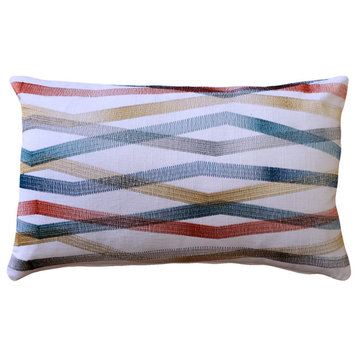 Wandering Lines Ocean Coast Throw Pillow 12x19, with Polyfill Insert