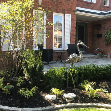 Front yard transformation with new sitting area and grand entrance