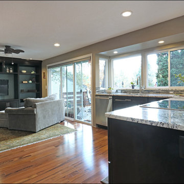 Kitchen & Media Wall Espresso Brown Cabinetry