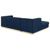Inspired Home Mathis Sofa, Upholstered, Navy Velvet