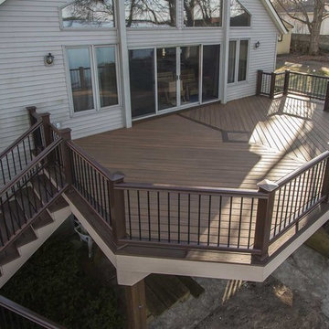 Panoramic Lake Home Deck at Gun Lake