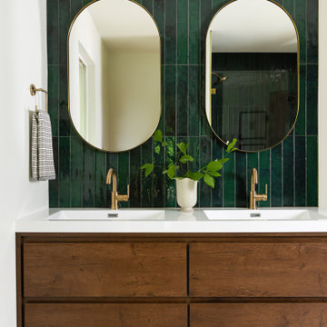 Green Tile Primary Bathroom Remodel | Portland, Oregon