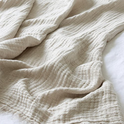Hampton Linen Throw Natural - Throws